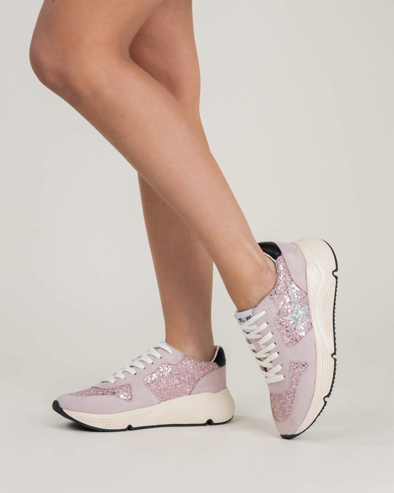 Sneakers sport glitter rosa