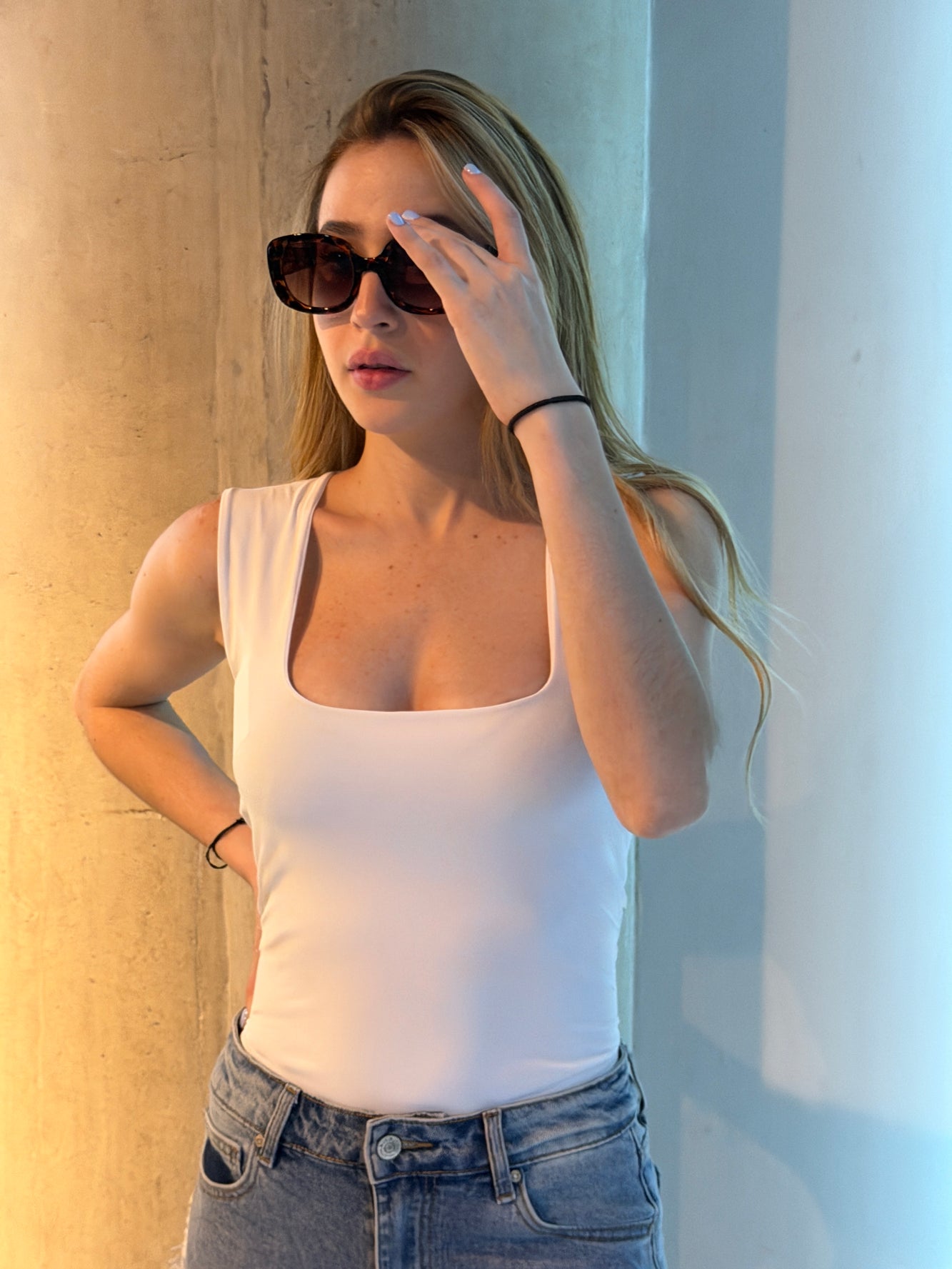 Body básico sin mangas blanco