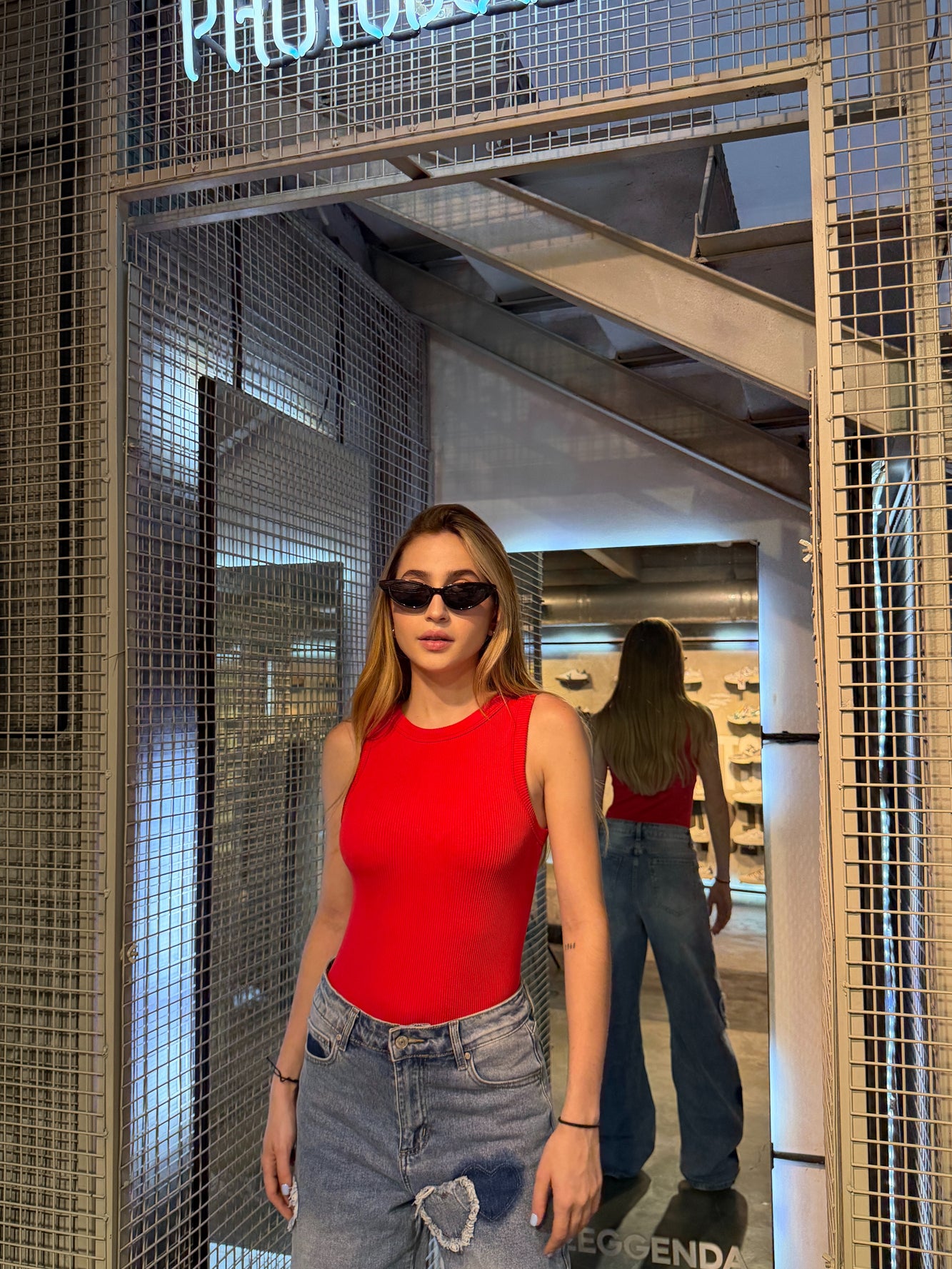 Body acanalado sin mangas rojo