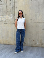 Jean wide leg corazones