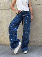 Jean wide leg corazones