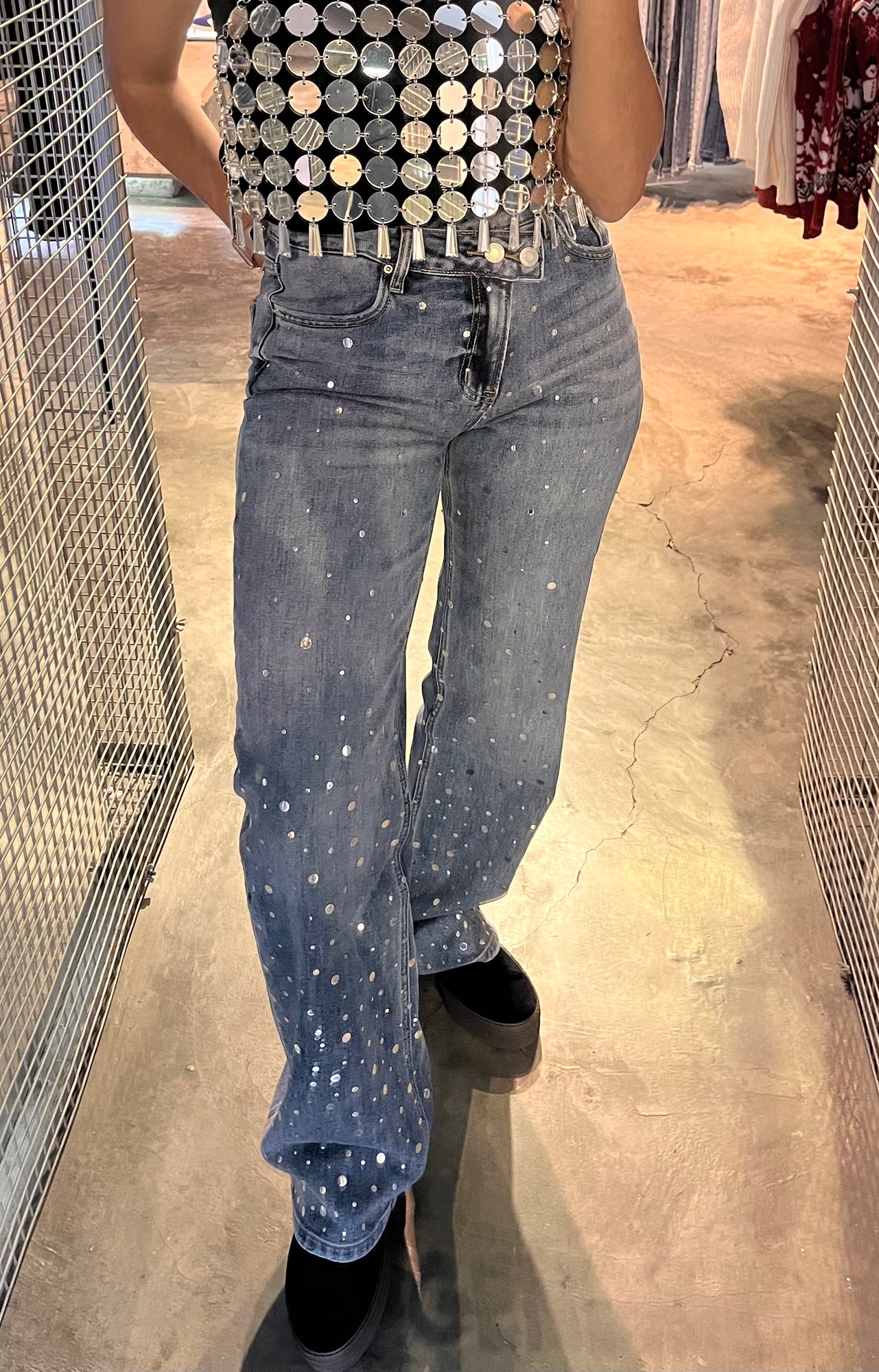 Jean apliques espejo