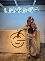 Jacket washed leopard print