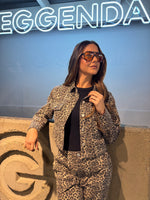 Jacket washed leopard print