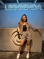 Set leopard print con tejido