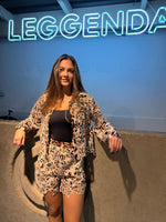 Set leopard print con tejido