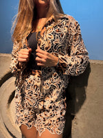 Set leopard print con tejido