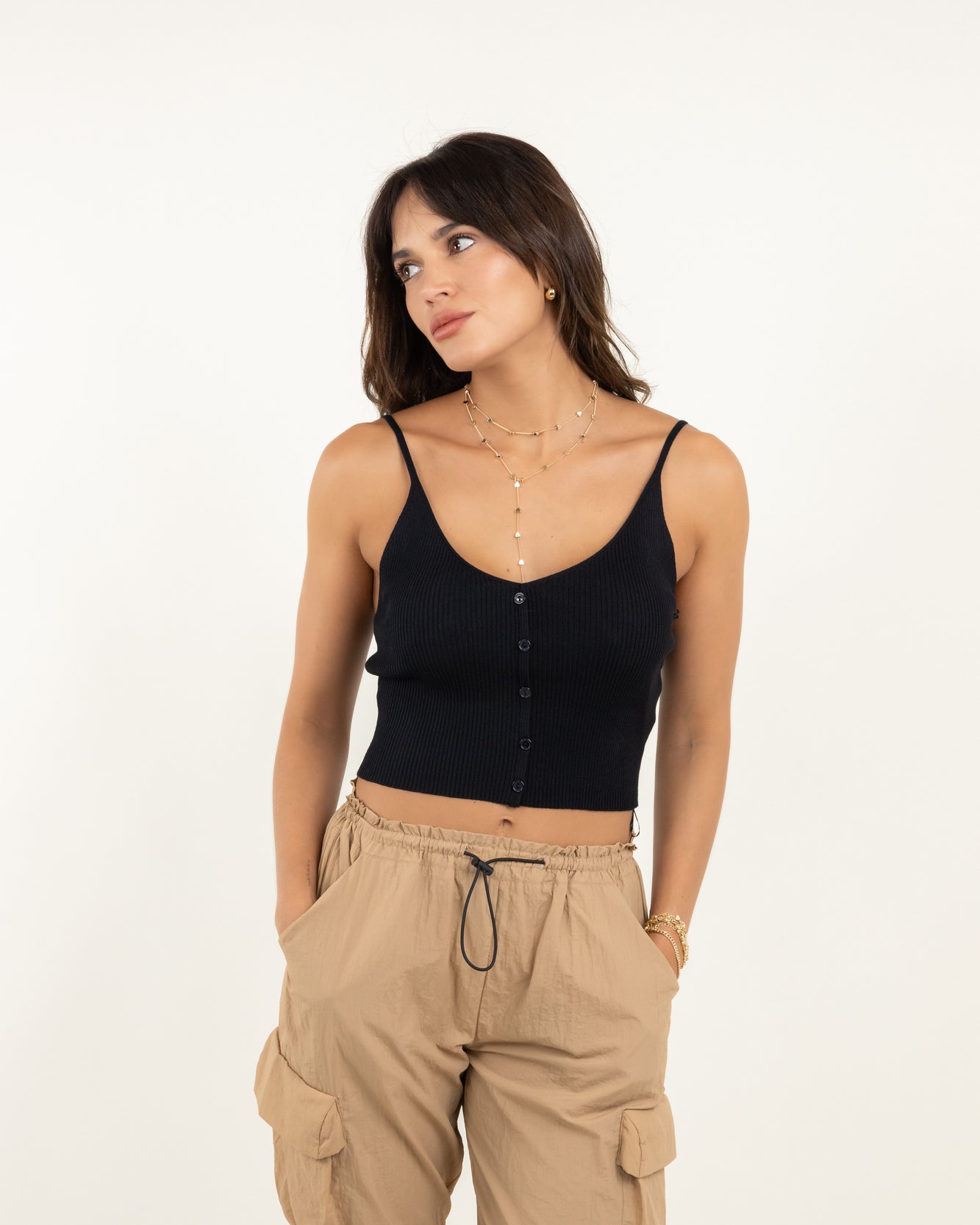 Pantalón stopper cargo khaki ajustable