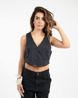 Chaleco cropped negro