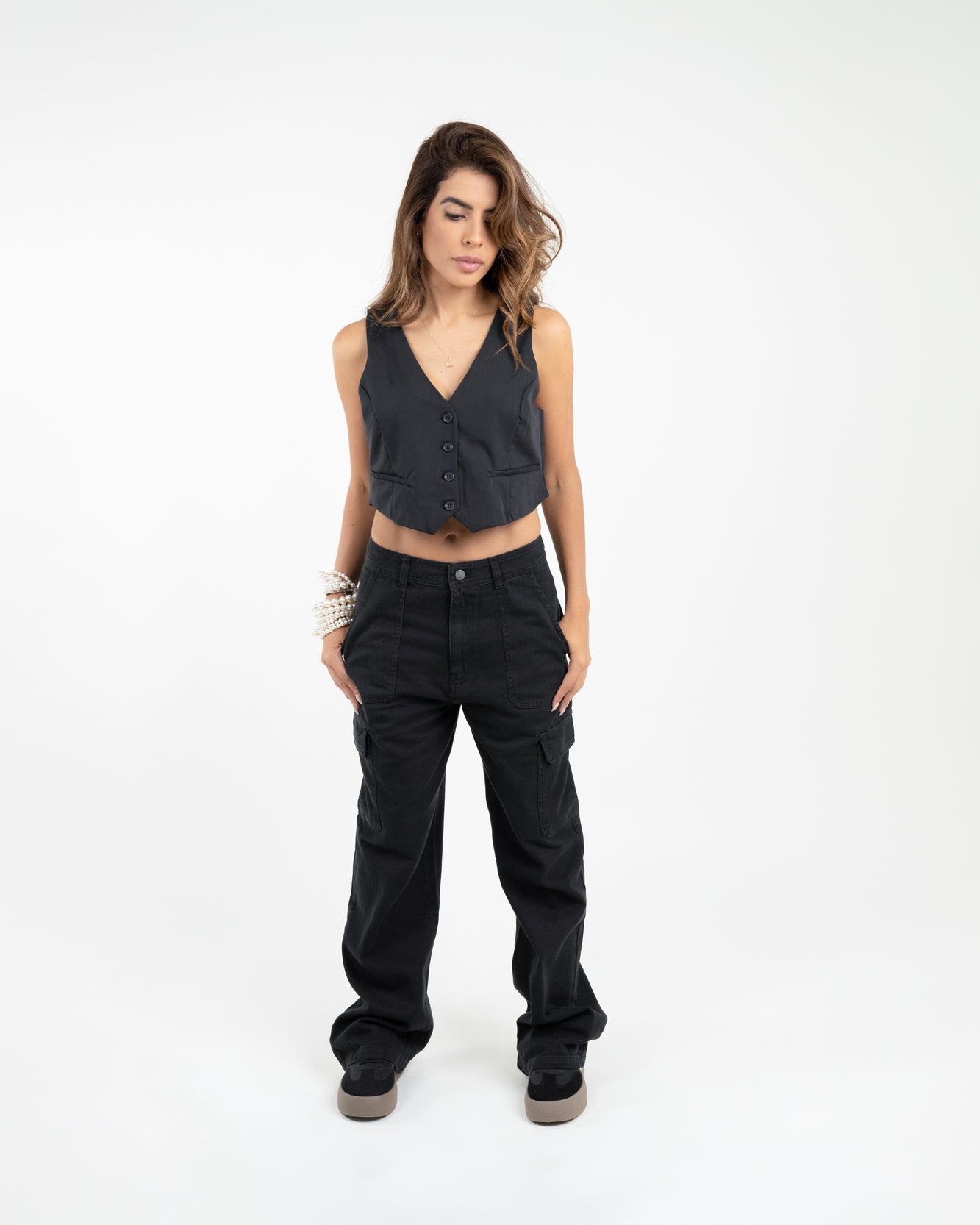 Chaleco cropped negro