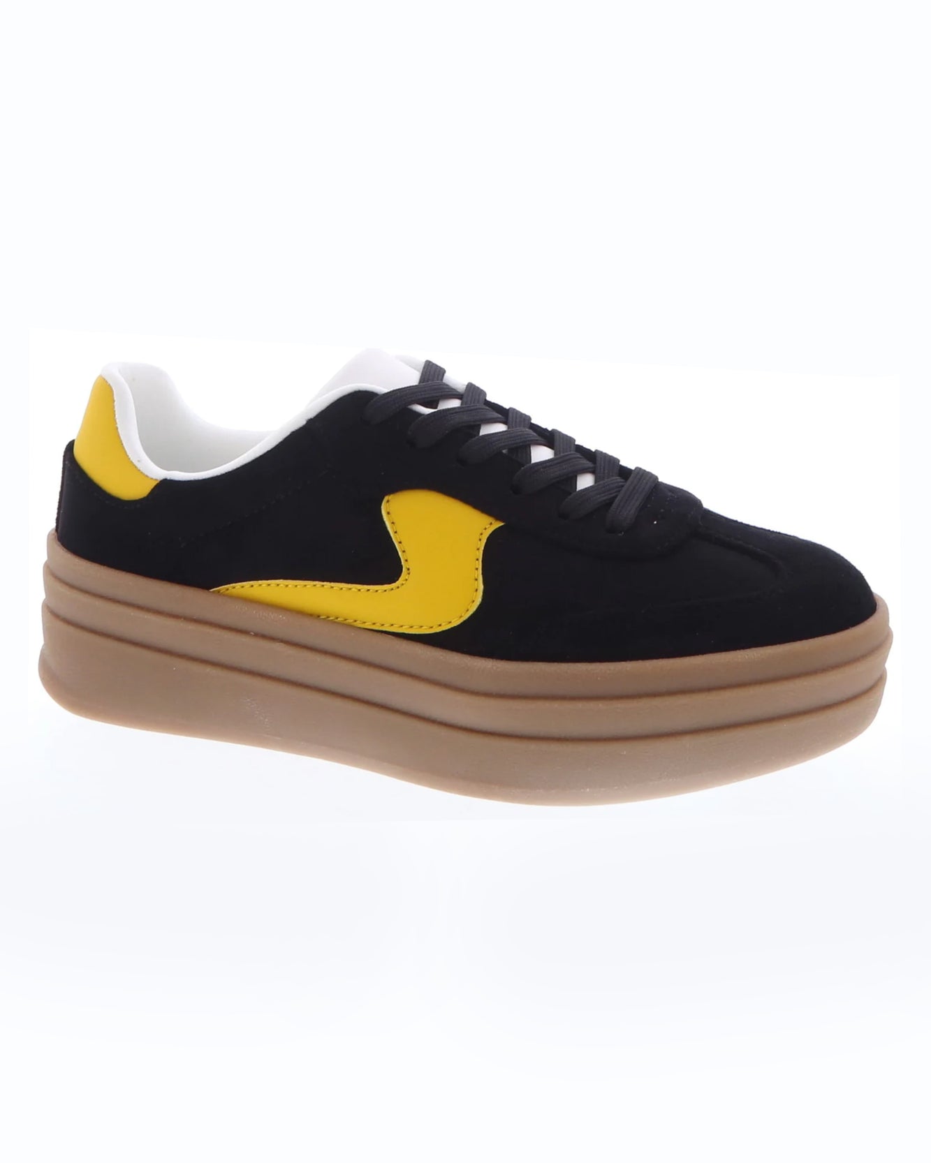 Sneakers de plataforma negro y amarillo